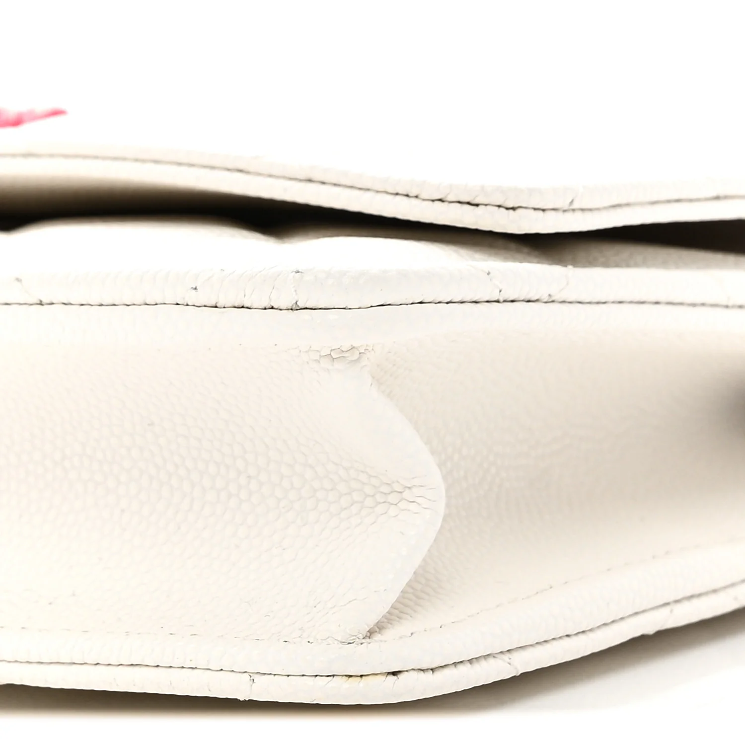 Caviar Quilted Chanel 19 Wallet On Chain WOC White Pink