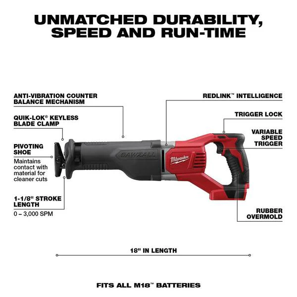 M18 18V Lithium Ion Cordless Combo Tool Kit (6 Tool) with M18 Multi Tool and 5 0 Ah Battery Image 5