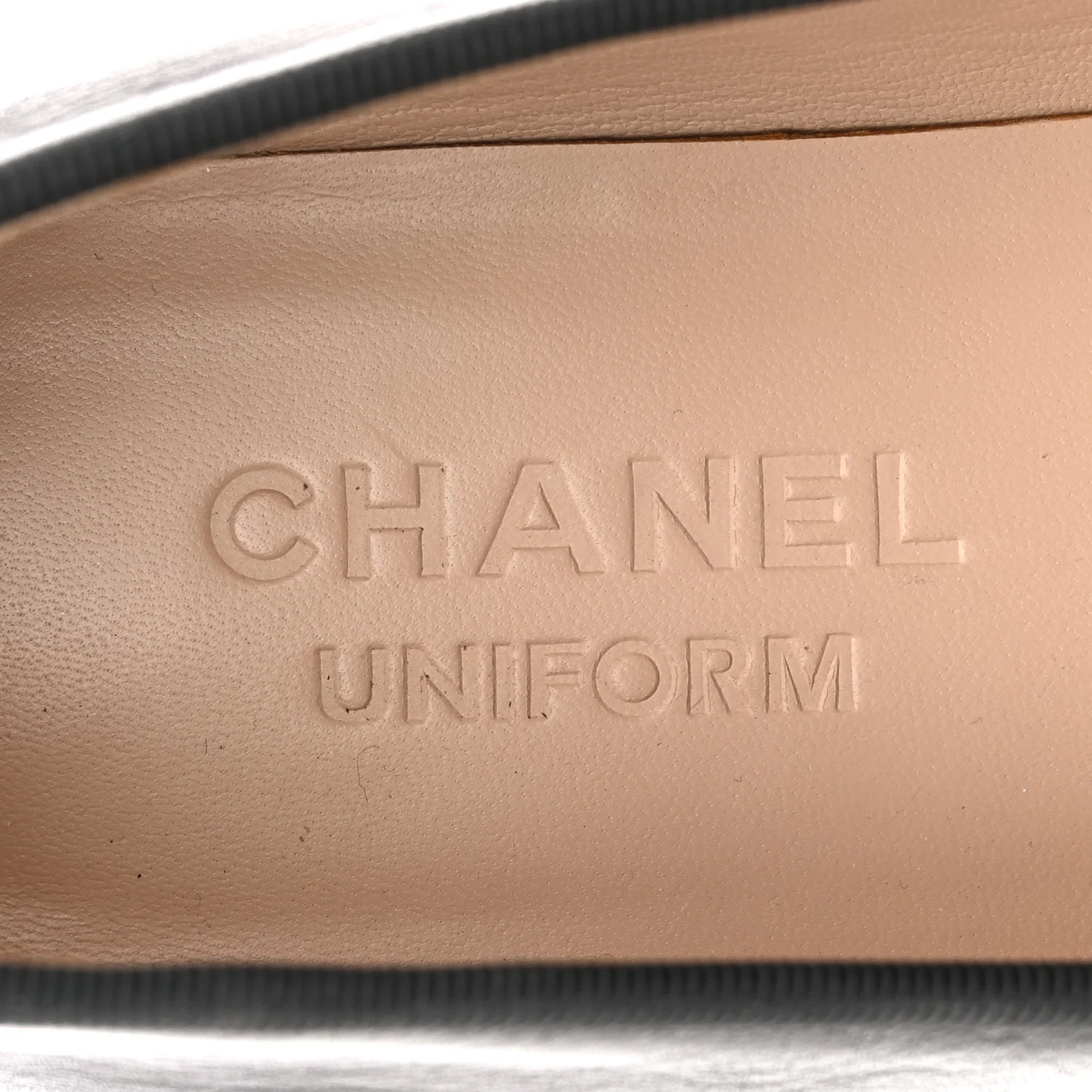 Lambskin Cap Toe CC Uniform Ballerina Flats 37 Black