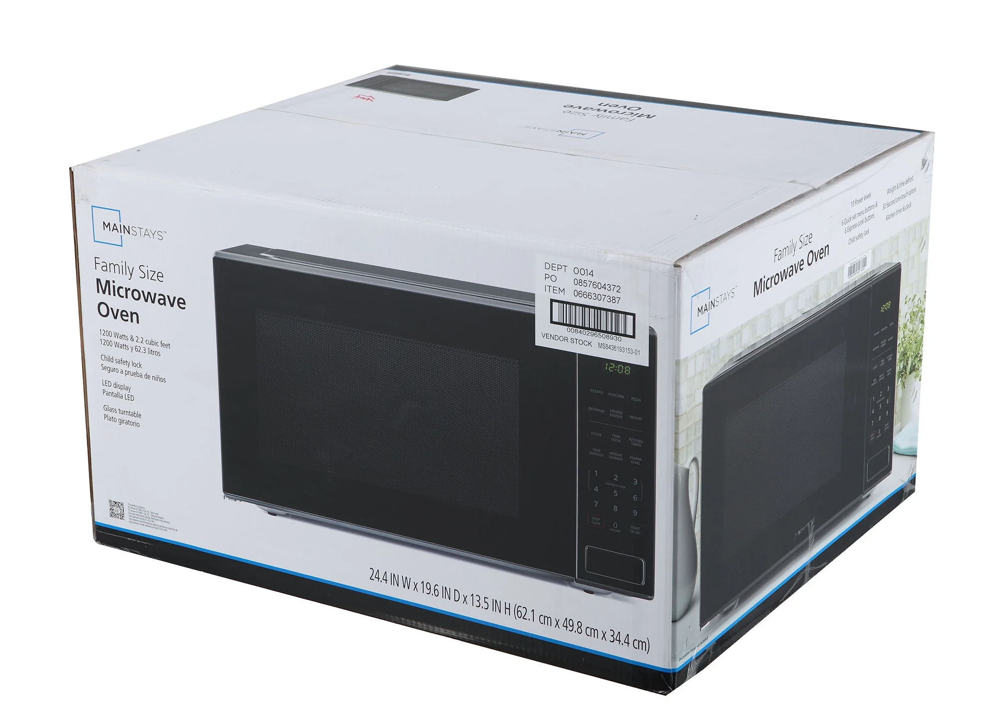 2.2 cu ft Countertop Microwave Oven, Black, New - Image 7