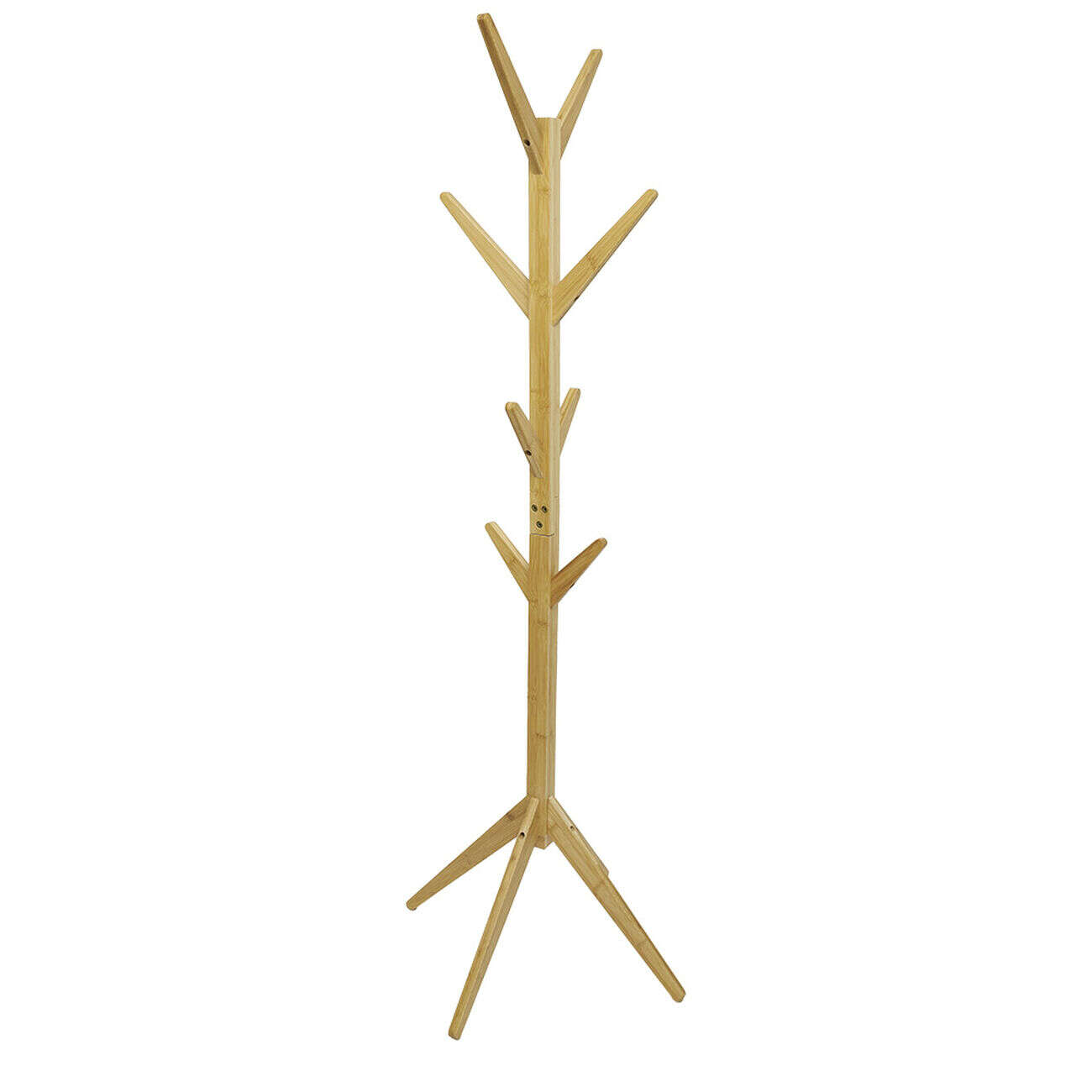 Porte manteau bambou 8 crochets 4 pieds 60x60xH167cm