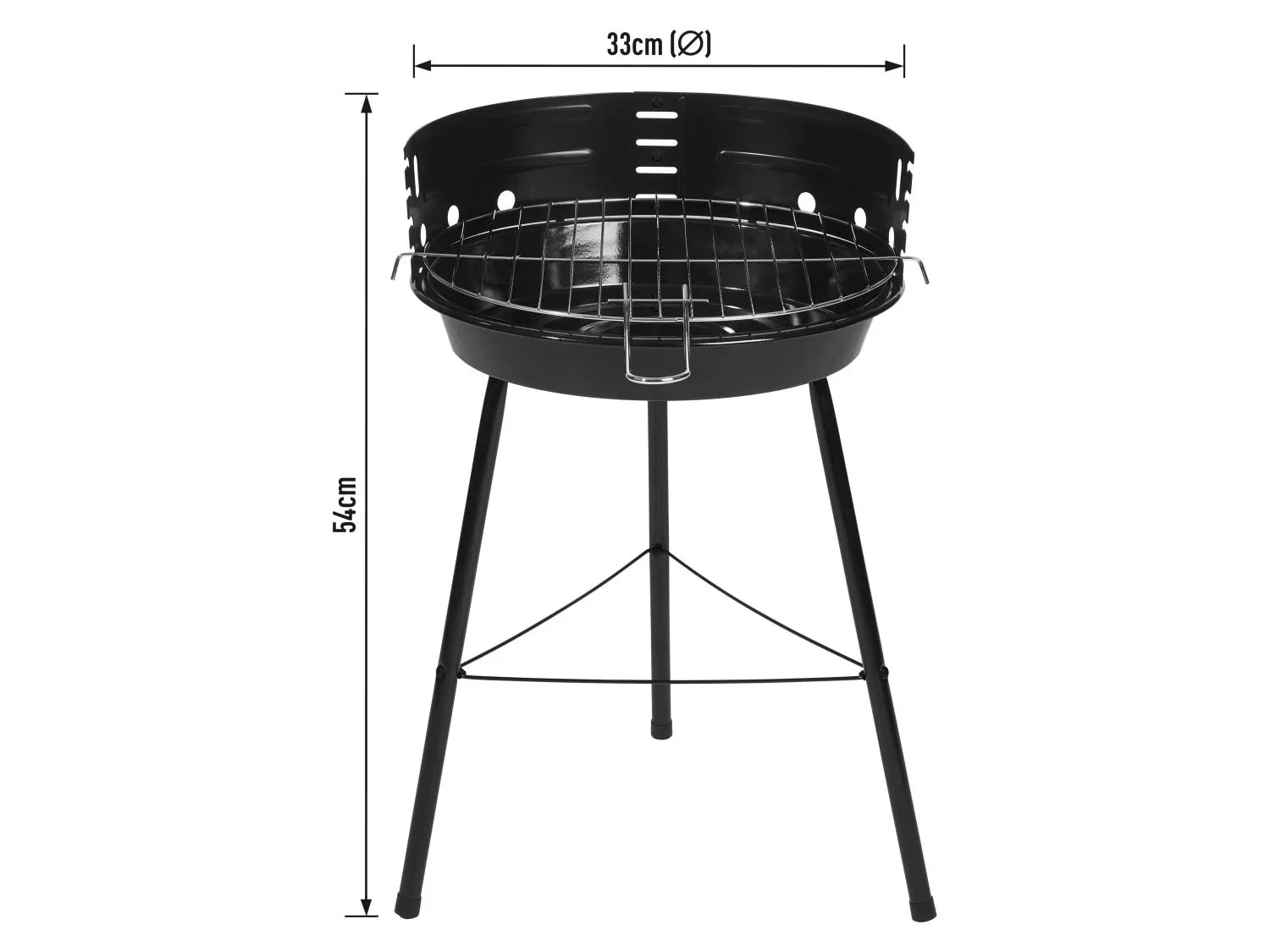 GRILLMEISTER Barbecue rond au charbon de bois,  33 cm