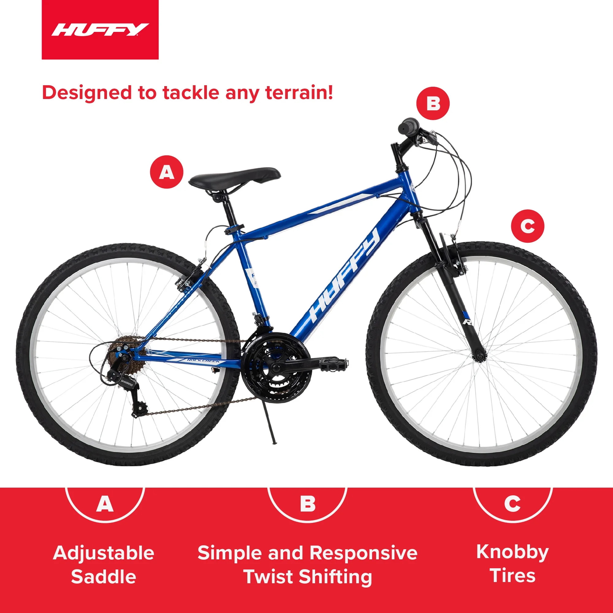 26" Rock Creek Mountain Bike, Fits Riders 5'0"+, Blue, Adult, Men's(26"/Blue) - Image 4