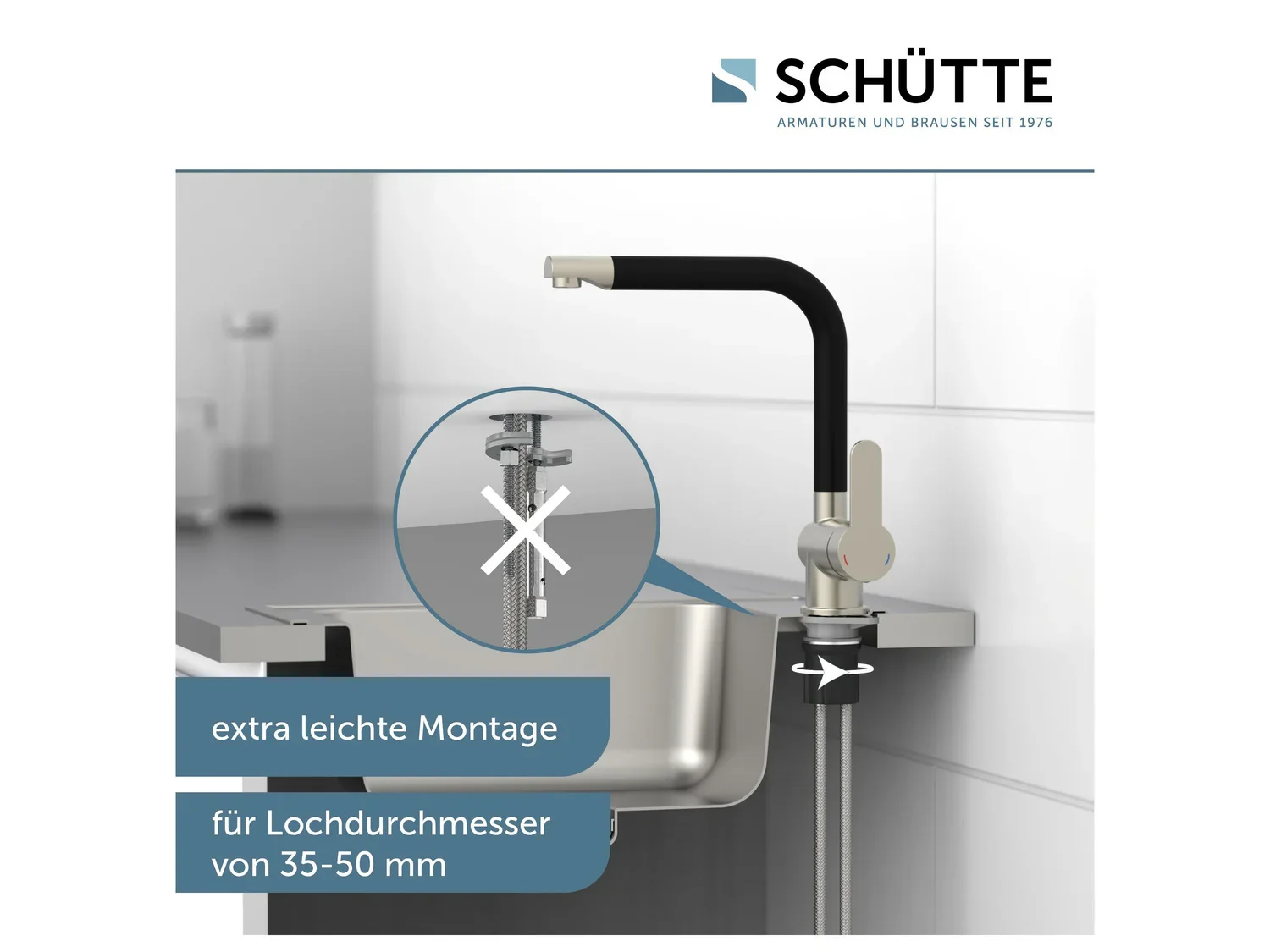 Schtte Mitigeur robinet de cuisine RIO, avec bec rtractable