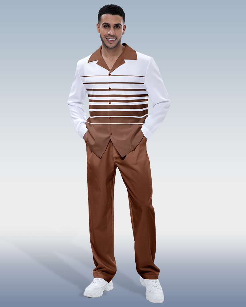 Costume de marche à rayures pour homme Suitmens, manches longues, référence 193