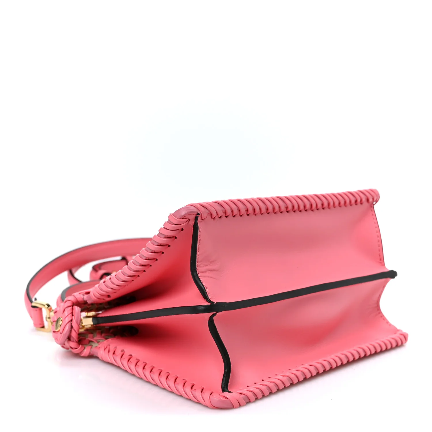 Vitello King Shiny Nappa Intreccio Petite Peekaboo I SEE U Satchel Pink Dalia