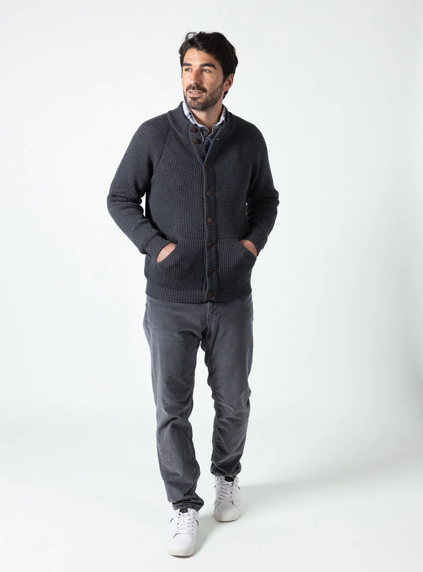 Gilet laine homme gris anthracite