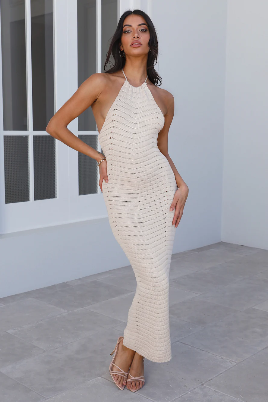 Remarkable Achievements Midi Dress Beige