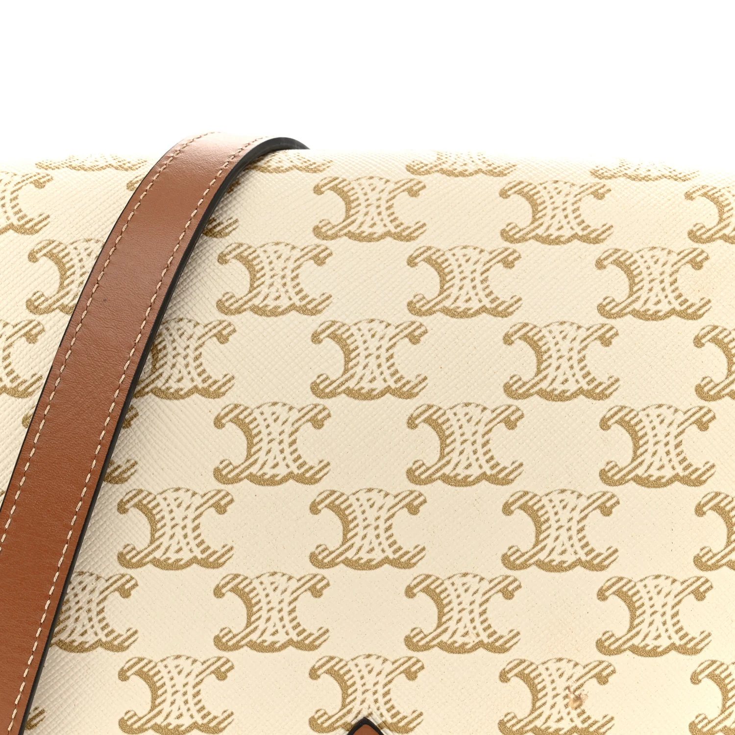 Triomphe Canvas Medium Folco Bag White