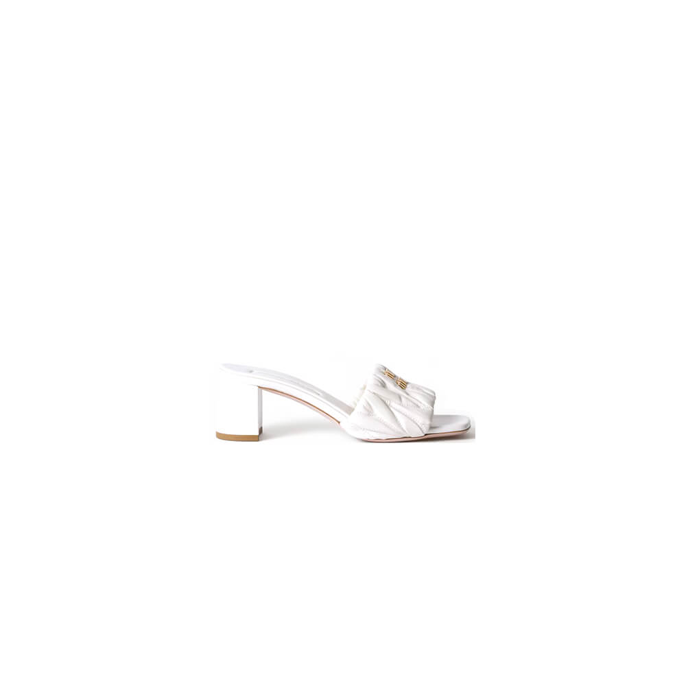 MiuMiu Matelass?? nappa leather slides