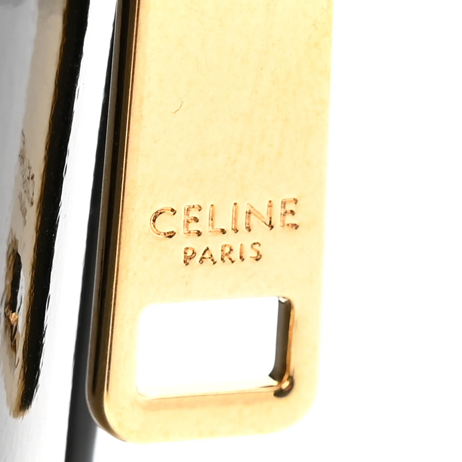 Patent Calfskin Triomphe Mini Vanity Case Black