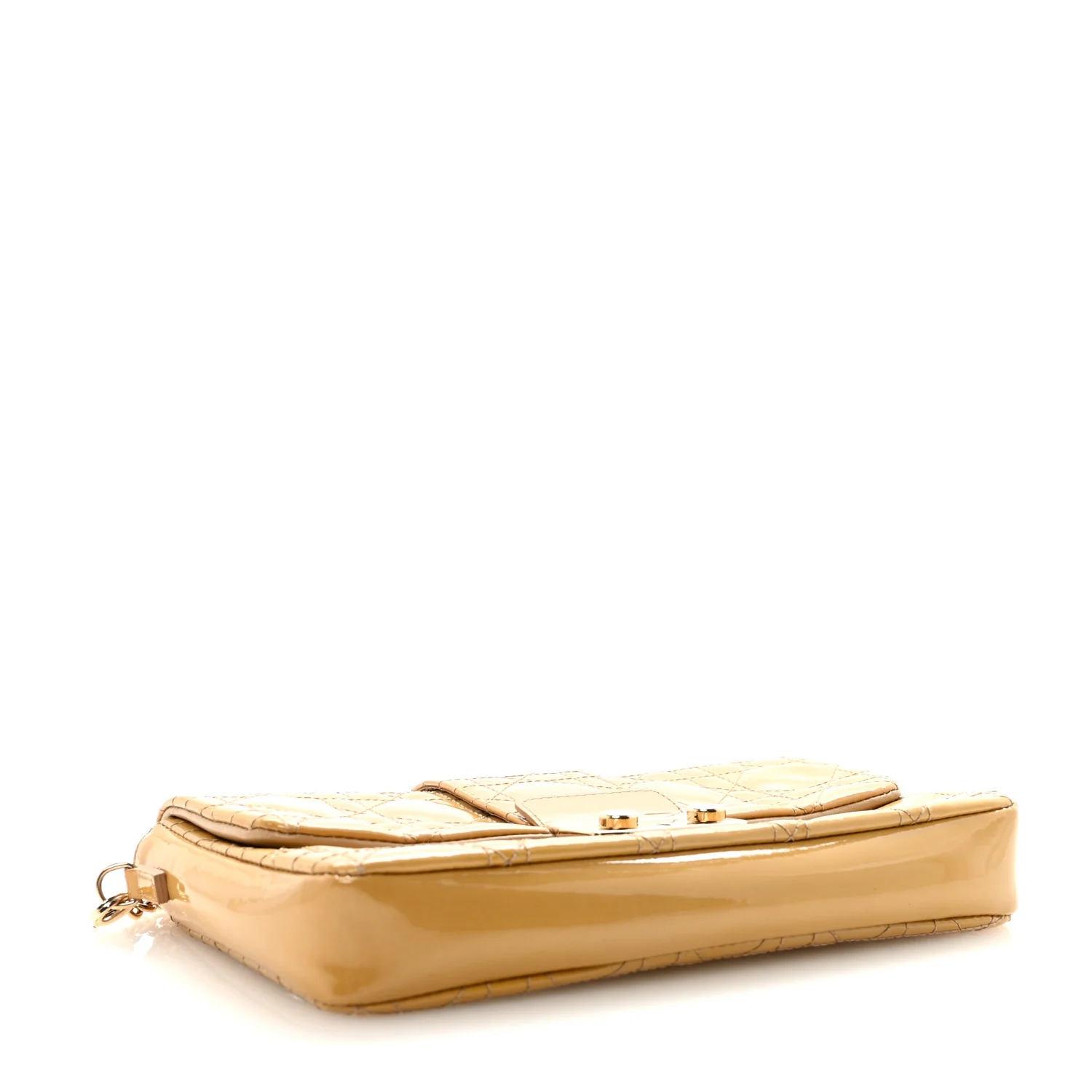 Patent Cannage Miss Dior Promenade Pouch Yellow