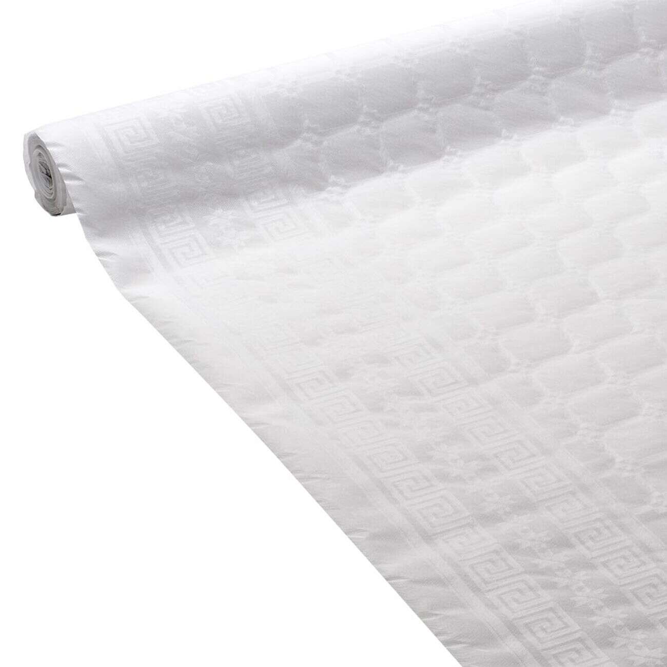Nappe damassée blanche en papier 25 m