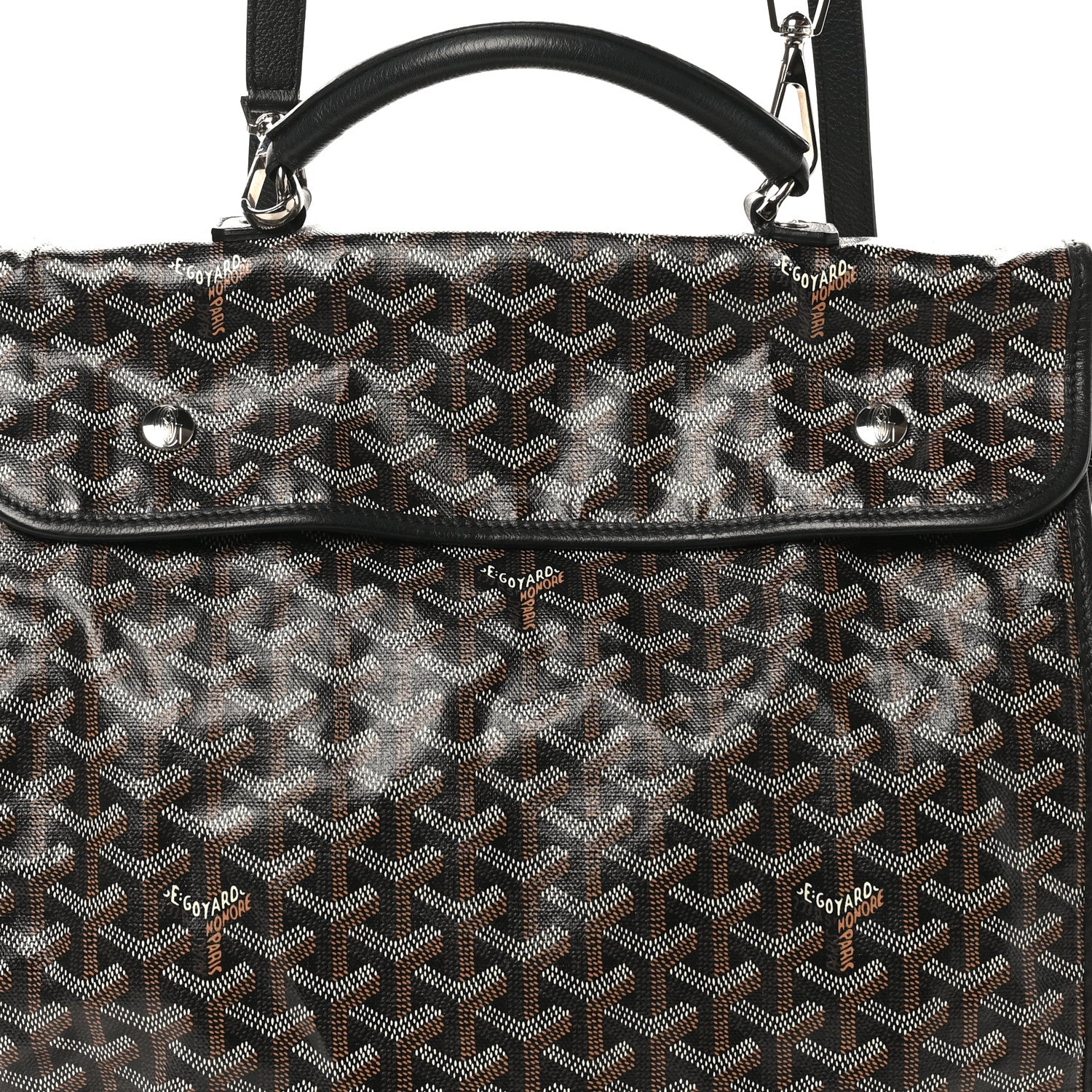 Goyardine Saint Leger Soft Briefcase Backpack Black