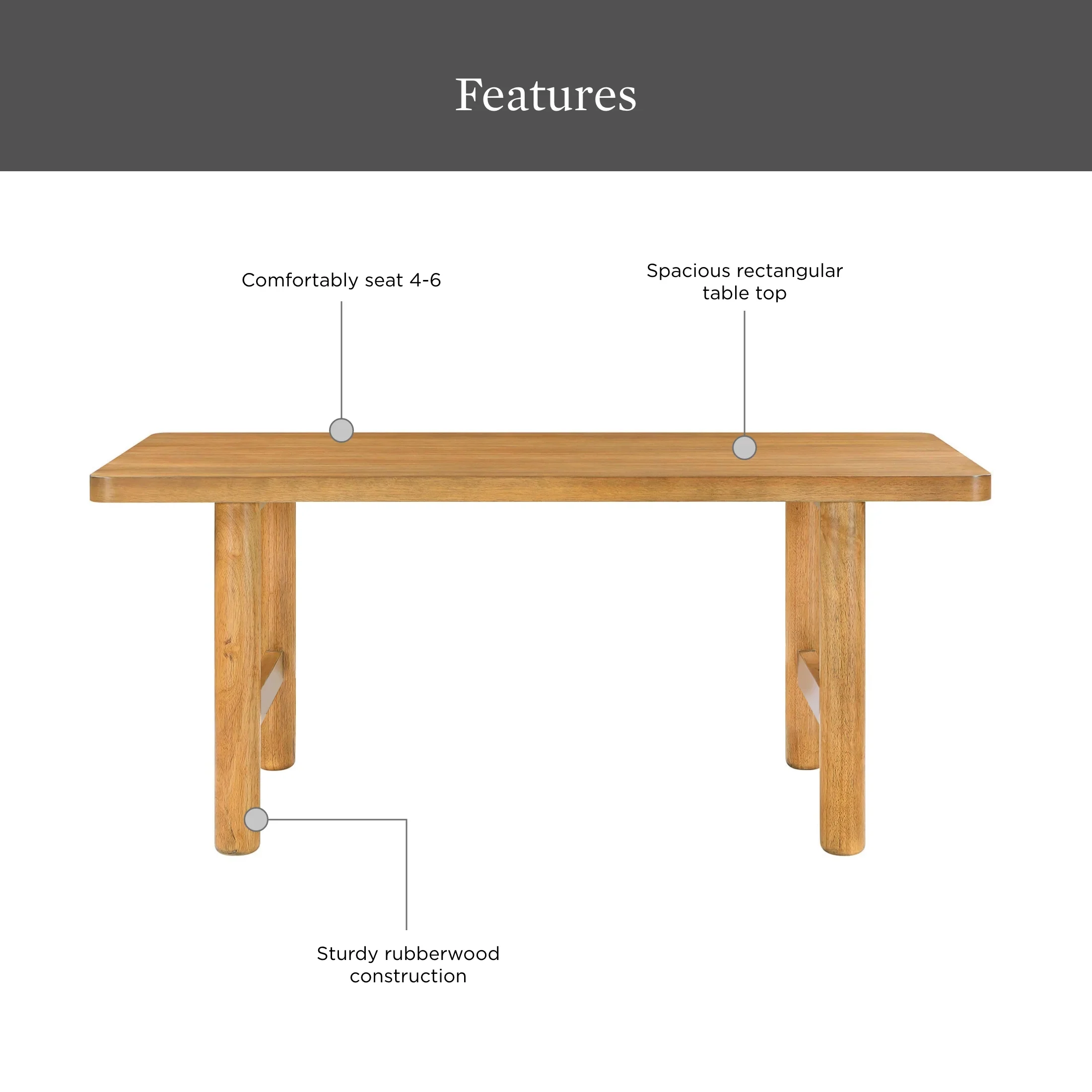 Better Homes & Gardens Adlin 70 Adjustable Dining Table, Charcoal