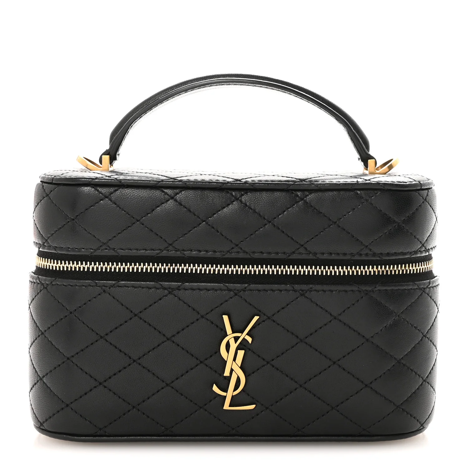 Lambskin Quilted Mini Gaby Vanity Case Black