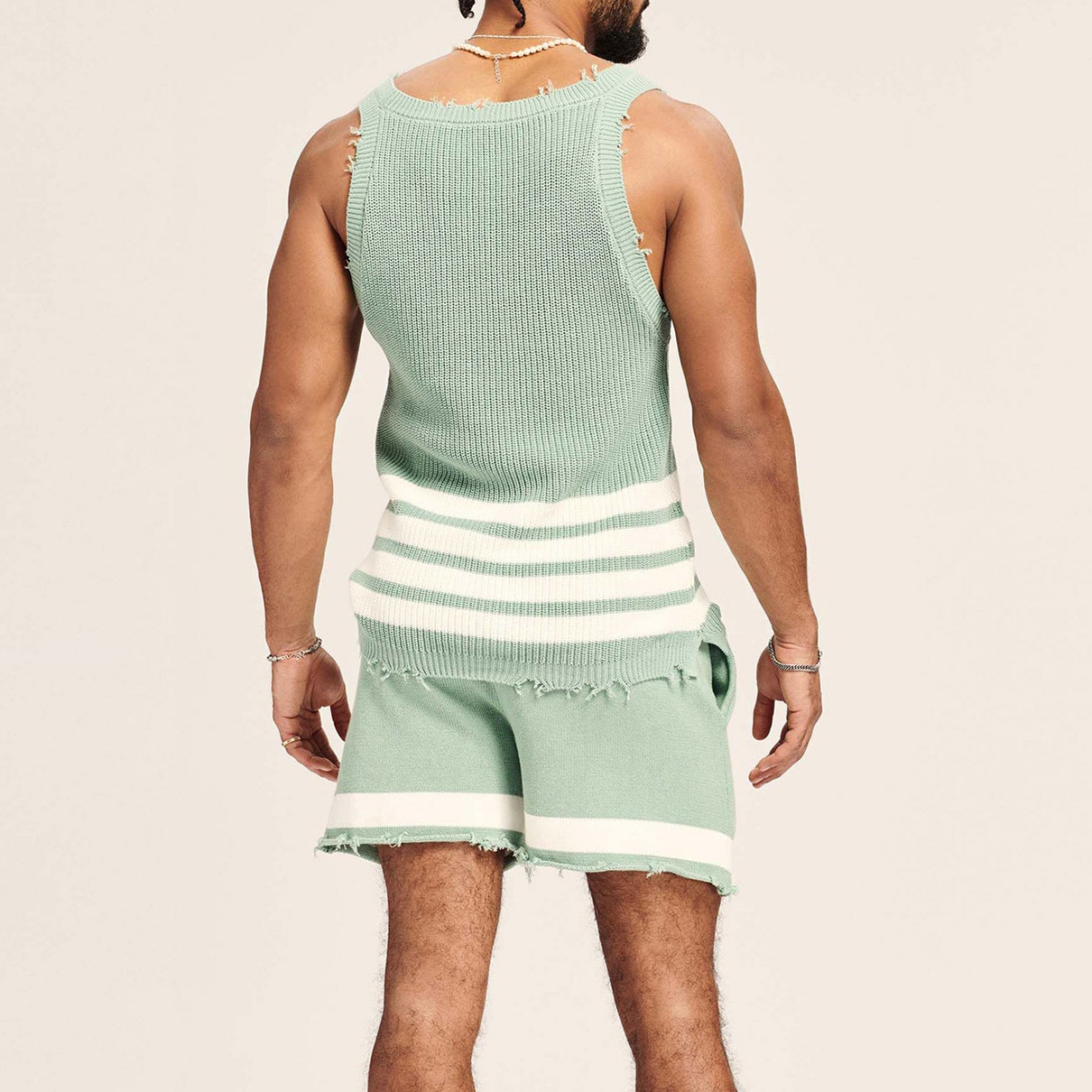 Ensemble short de sport sans manches en maille décontractée pour homme Suitmens 02