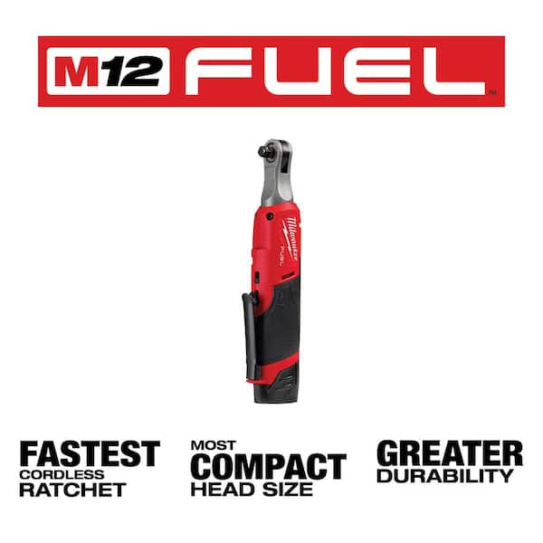 M12 FUEL 12V Li Ion Brushless Cordless High Speed 3/8 in Ratchet and M12 FUEL High Speed 1/4 in Ratchet Combo Kit Image 2