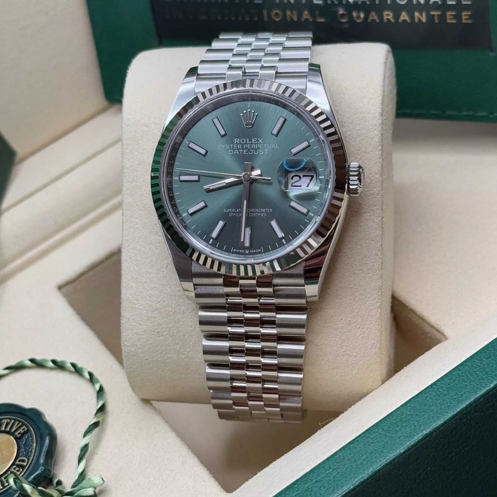 [Super Clone]RLX  Datejust 36mm 126234-0051 Mint Green Dial Jubilee Bracelet Watch