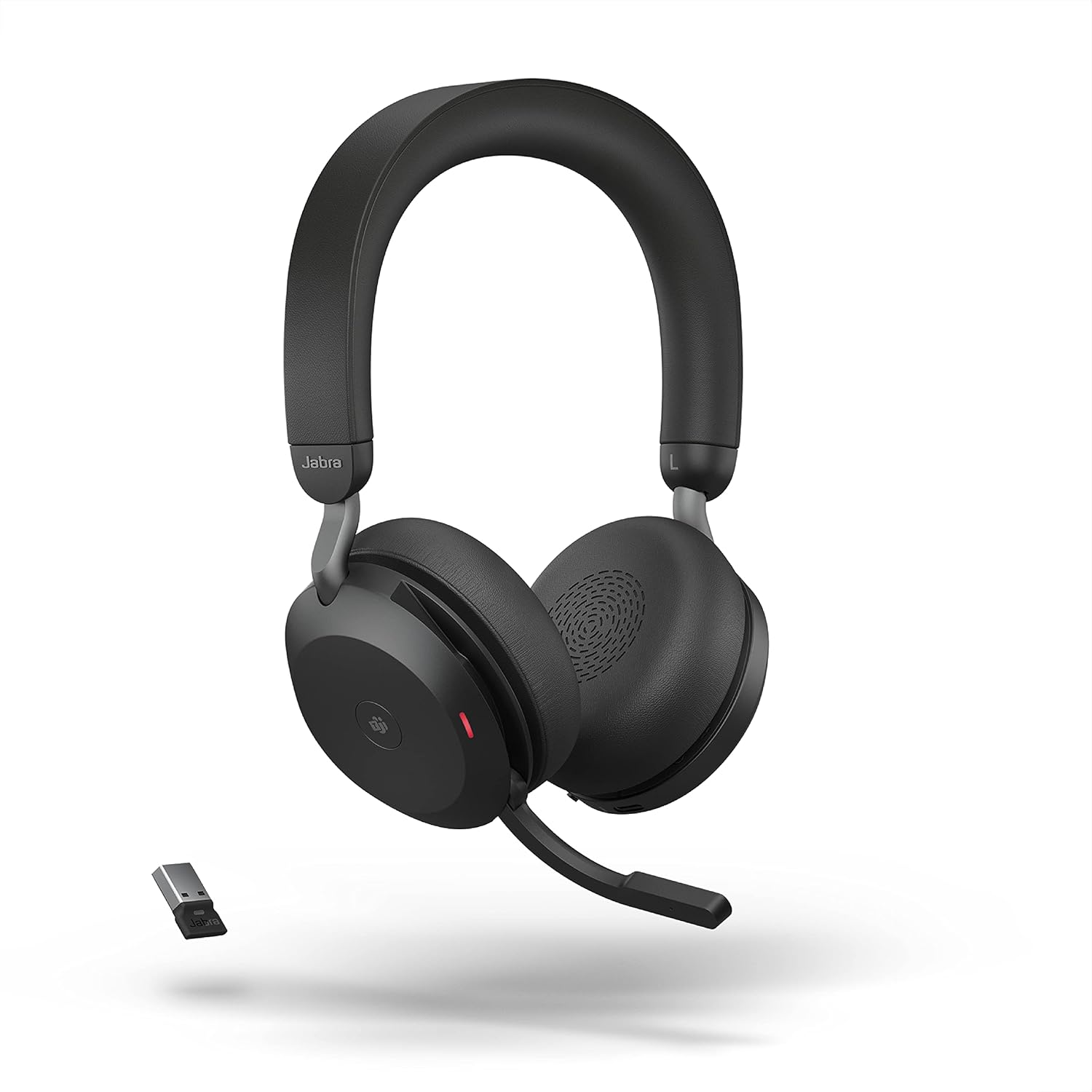 Jabra Evolve2 75 PC Wireless Headset with 8-Microphone Technology - Dual Foam Stereo Headphones with Advanced Active Noise Cancelling  USB-A Bluetooth Adapter and MS Teams-Compatibility - Black