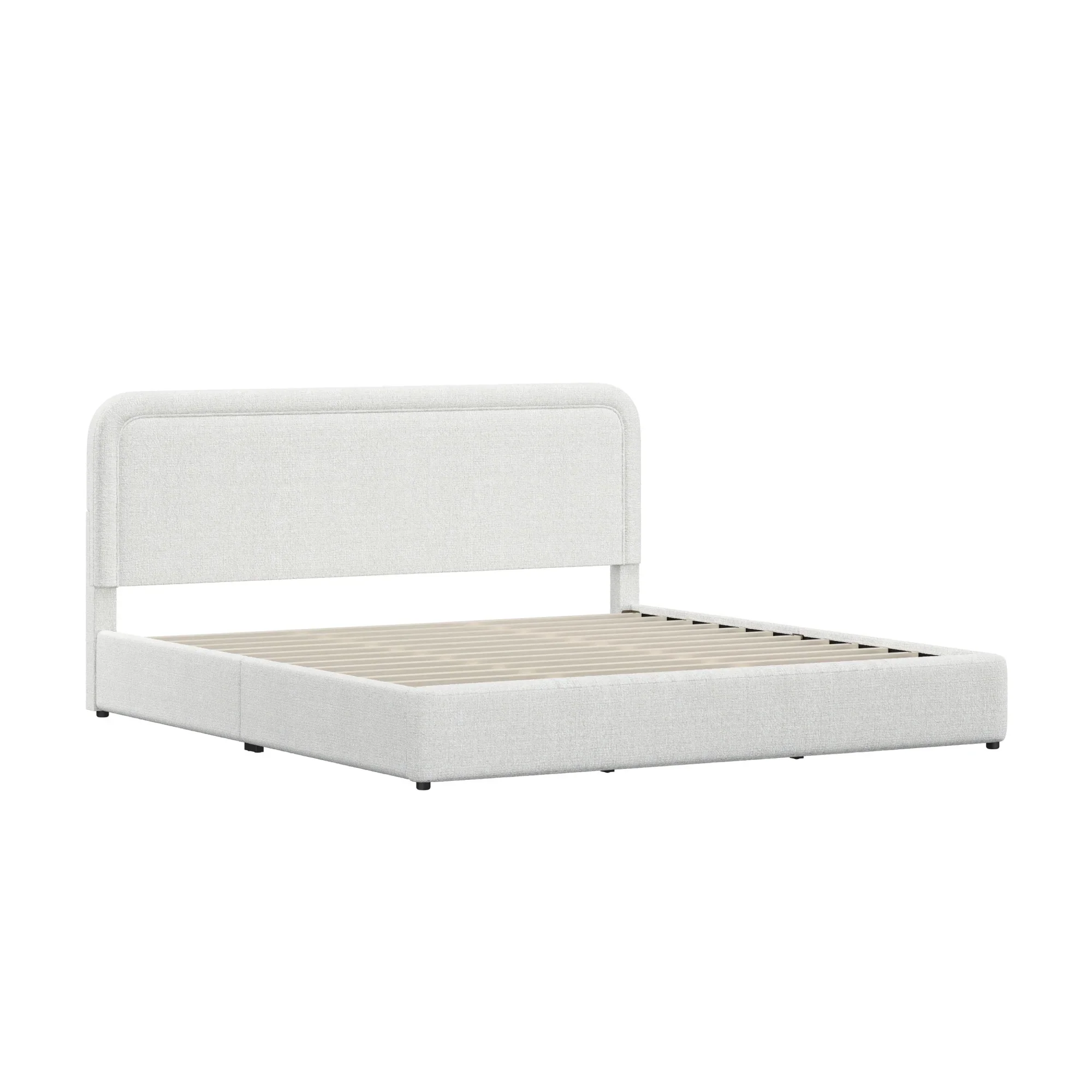 Better Homes & Gardens Juliet King Boucle Platform Bed, Ivory