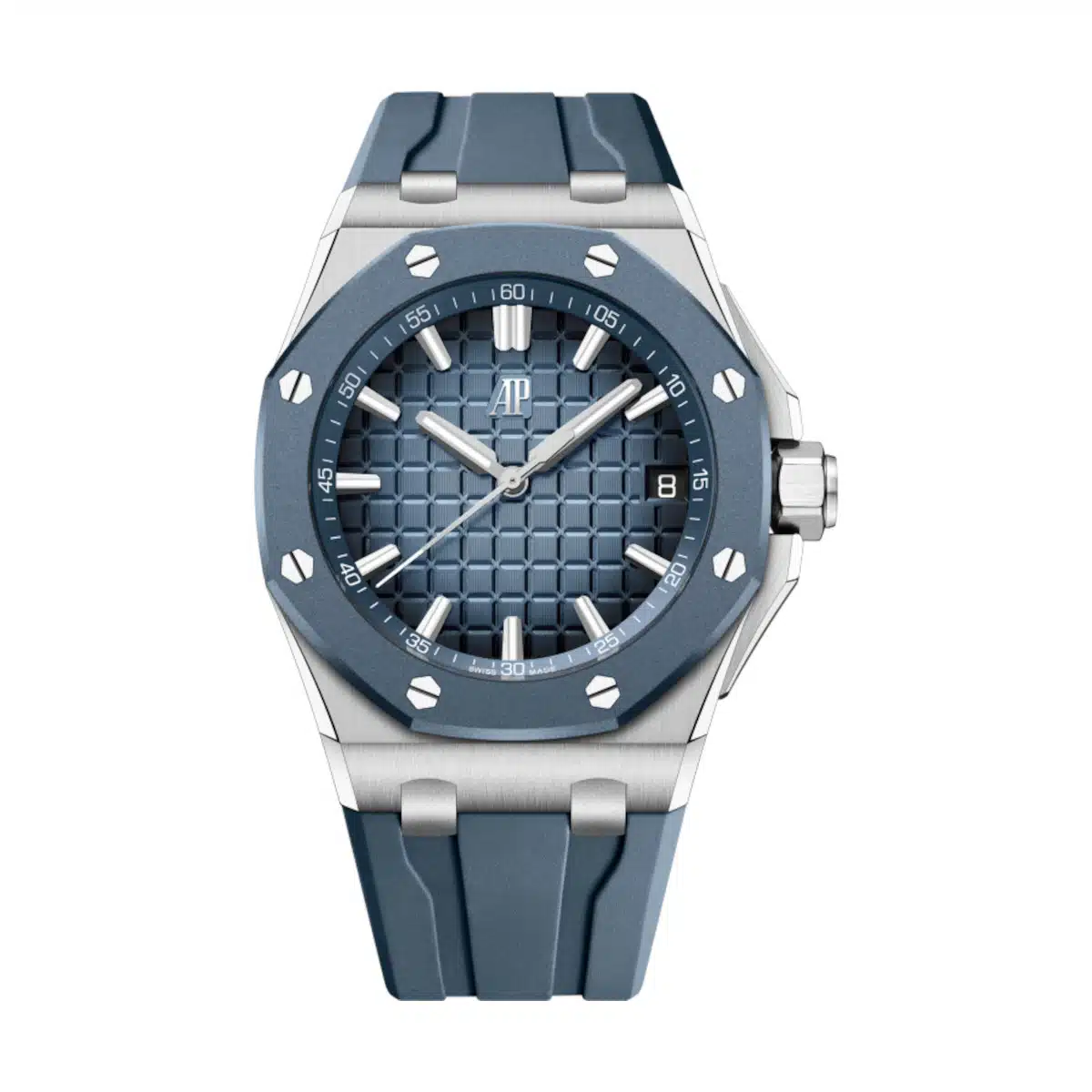 【Super Clone】 Audemars Piguet Royal Oak Offshore Blue Dial Blue Rubber Strap 43mm 15605SK.OO.A350CA.01
