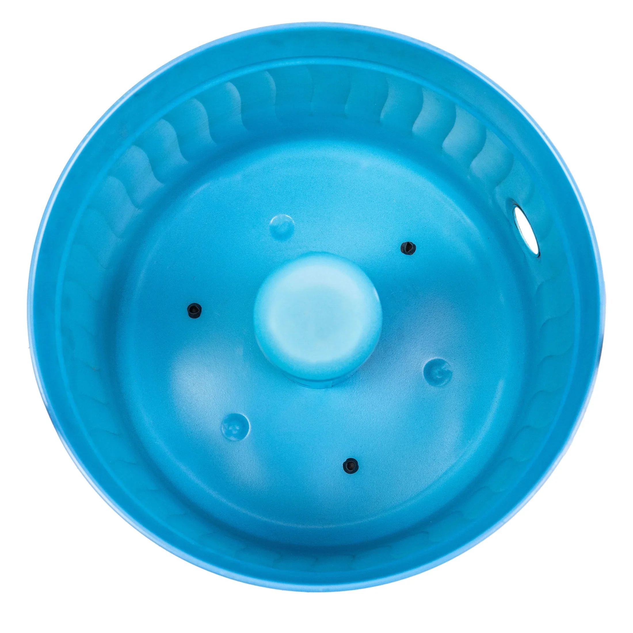 Sunnydaze 17.5 Embossed Metal Garden Hose Holder Pot with Lid, Blue Patina