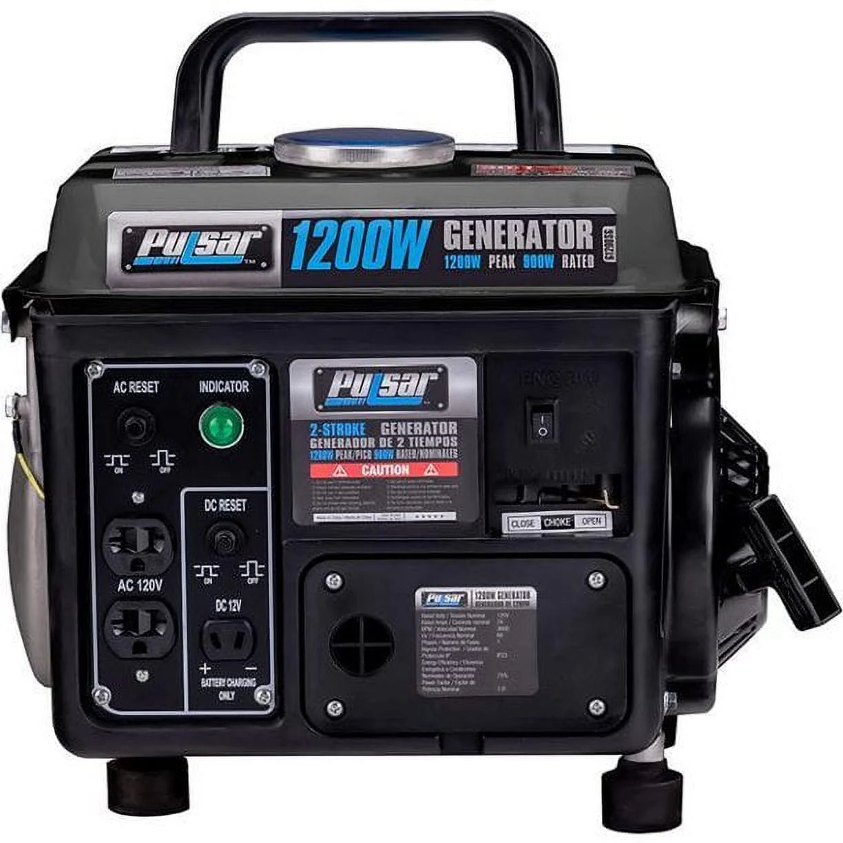 G1200SG Portable Gas Powered Generator with Carrying Handle, 1200W, Black/Gray(Black/Grey)