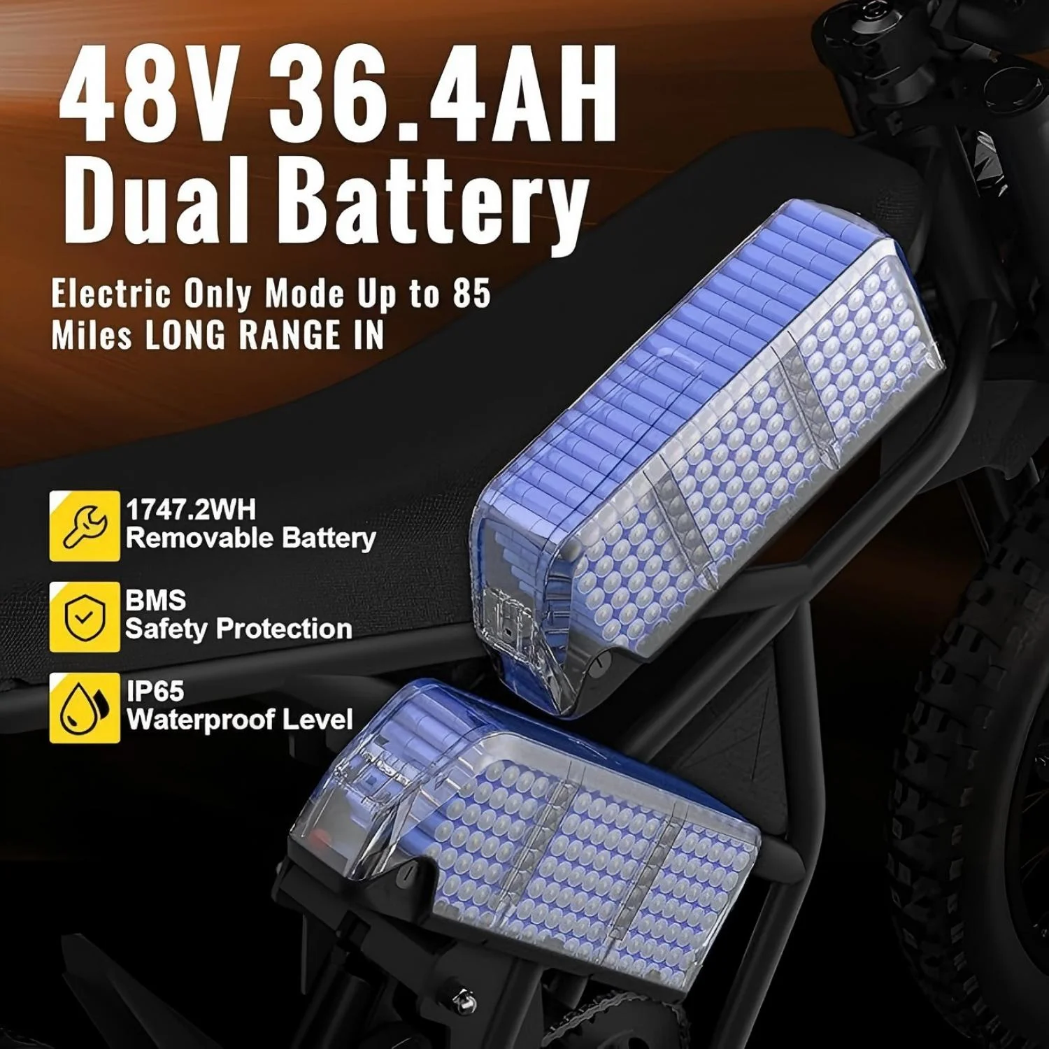 Livelyaant GT73 Electric Dirt Bike for Adults 2400W 48V Electric Motorcycle 1747wh Dual Battery 37 MPH 85 Mile Range Dual Hydraulic Brakes 6 Layers Full Suspension