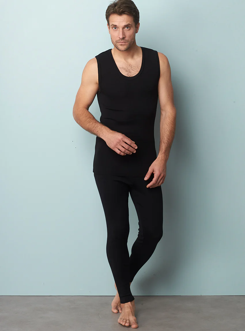 Débardeur thermique homme fin laine noir