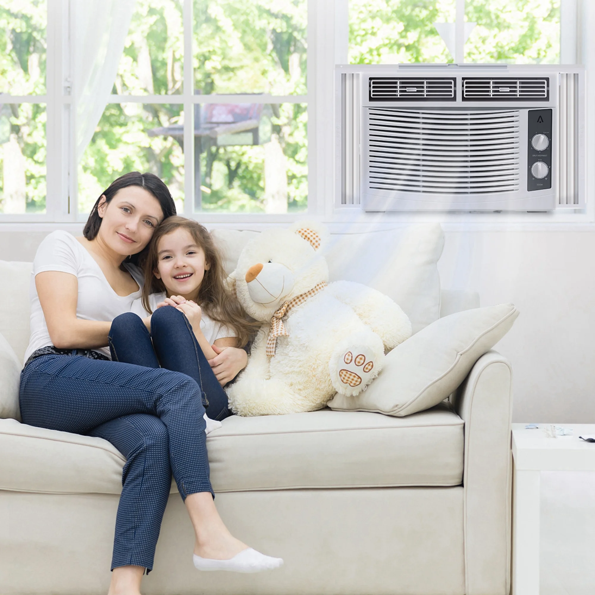 115V Mechanical Window-Mounted Air Conditioner 5,000 BTU, White(5,000 BTU) - Image 2