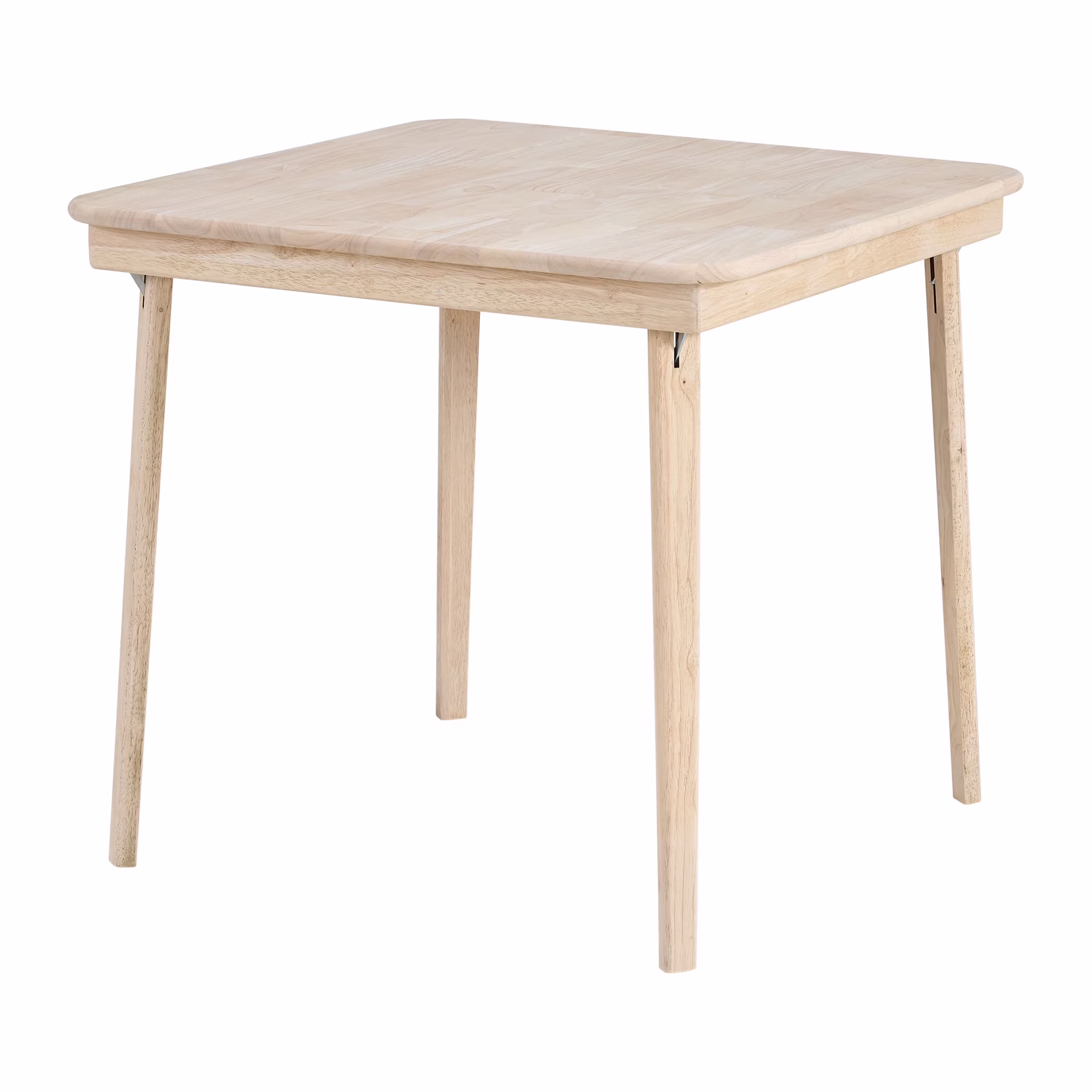 Classic Straight Edge Solid Wood Folding Card Table, Unfinished(Brown)
