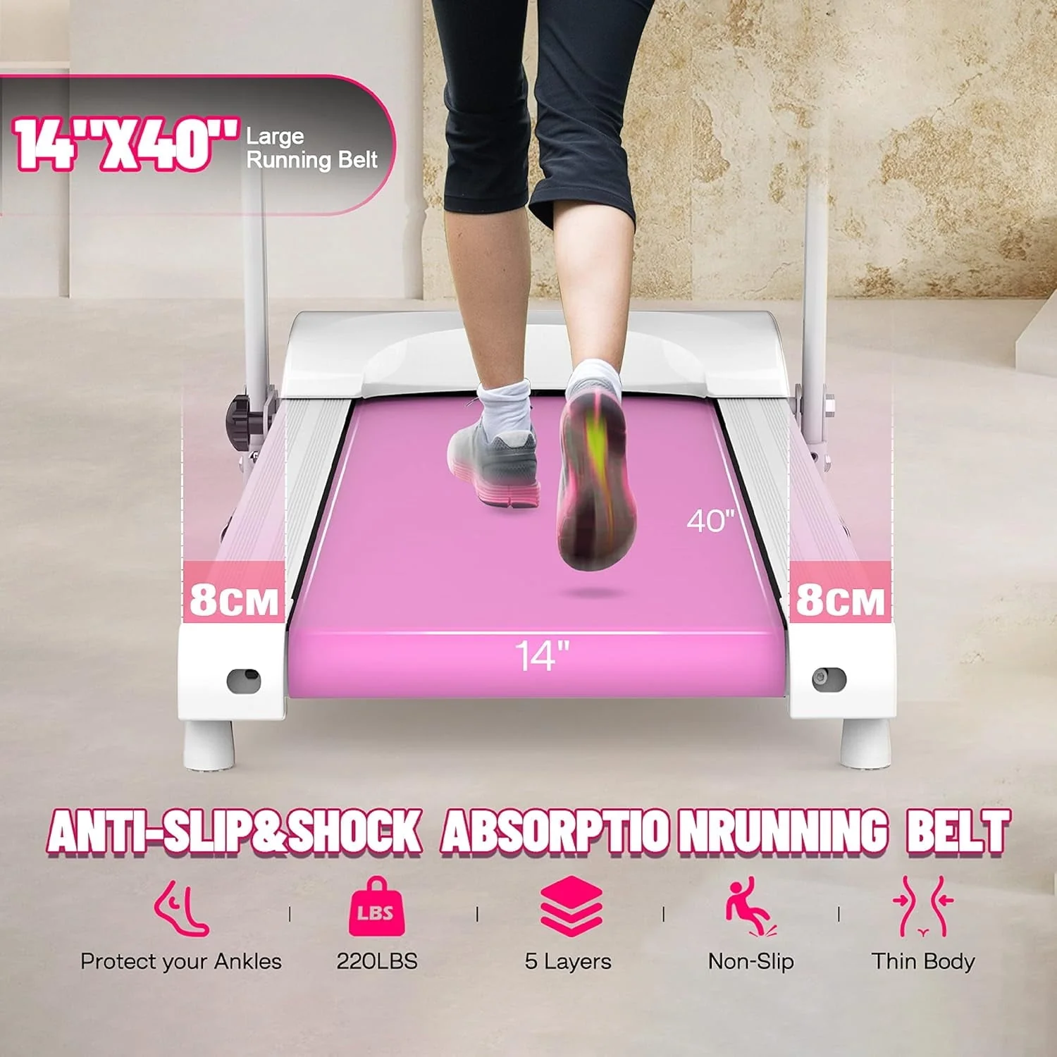 Clearance! Folding Treadmill 2.5HP Electric Treadmill with MP3 Speake LED Display Running Walking Jogging for Home Office - Image 4