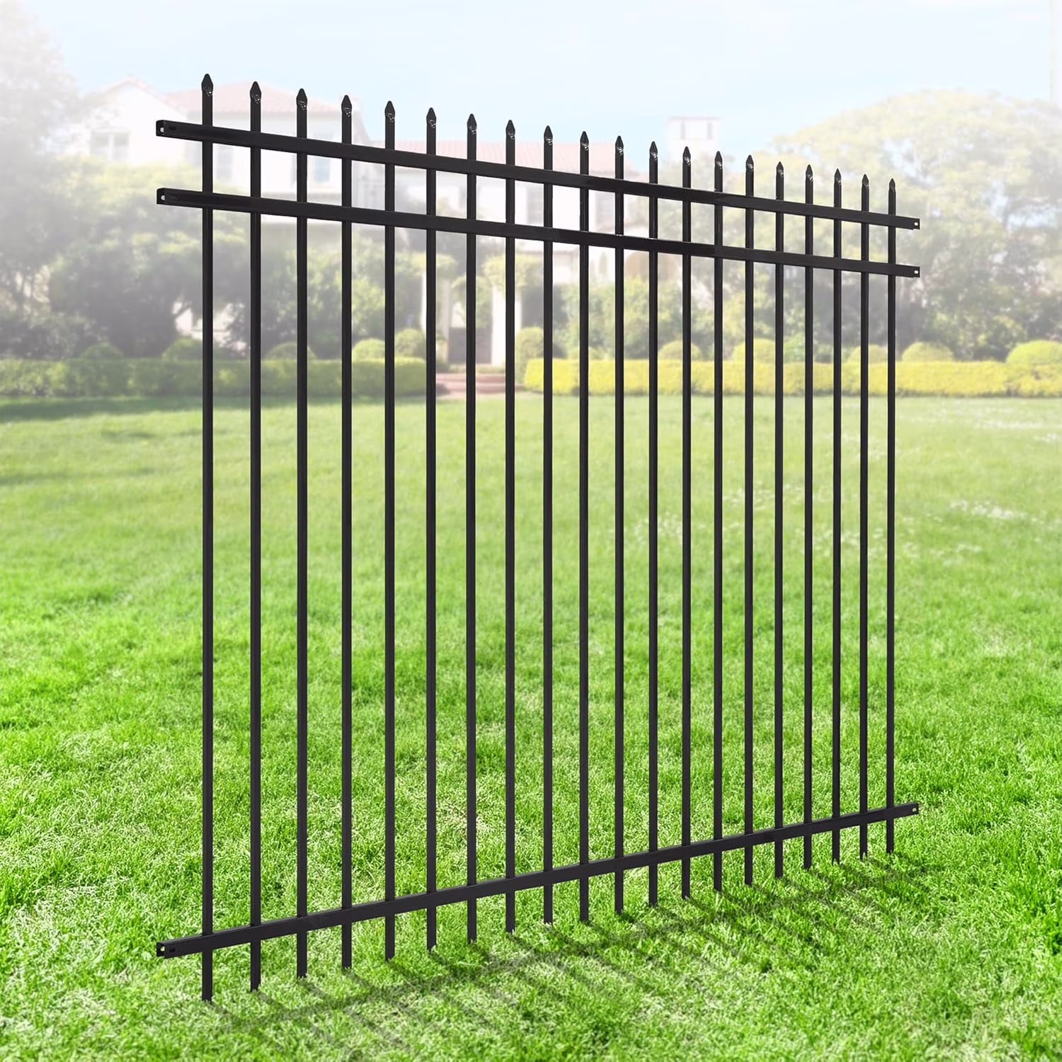 Heavy Duty Pinnacle Fence Gate, 6FT Height x 4FT Width Outdoor Fence Gate, Outdoor Anti-Rust Metal Steel Gate for Fencing Barrier, Decorative Garden Gate for Residential, Yard, Pool,Patio(Gate/1) - Image 4