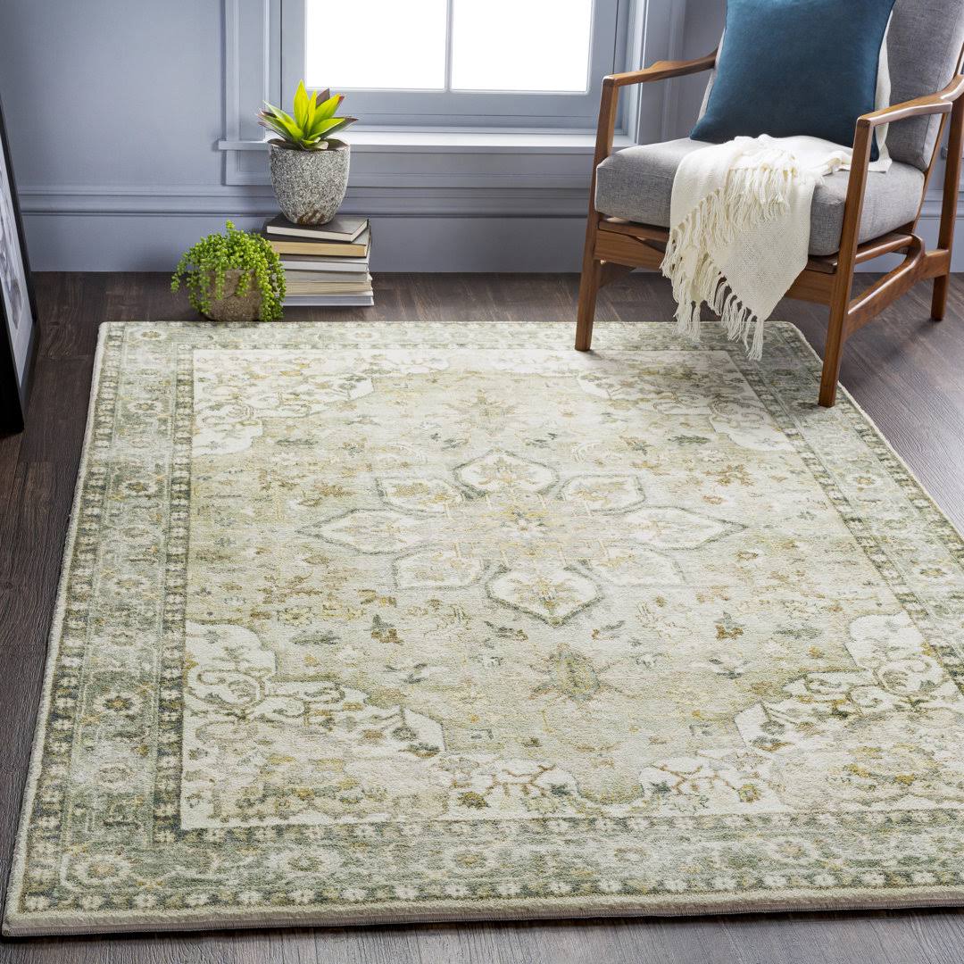 Absalom Oriental Cream/Sage Area Rug Bungalow Rose Rug Size: Rectangle 7'6
