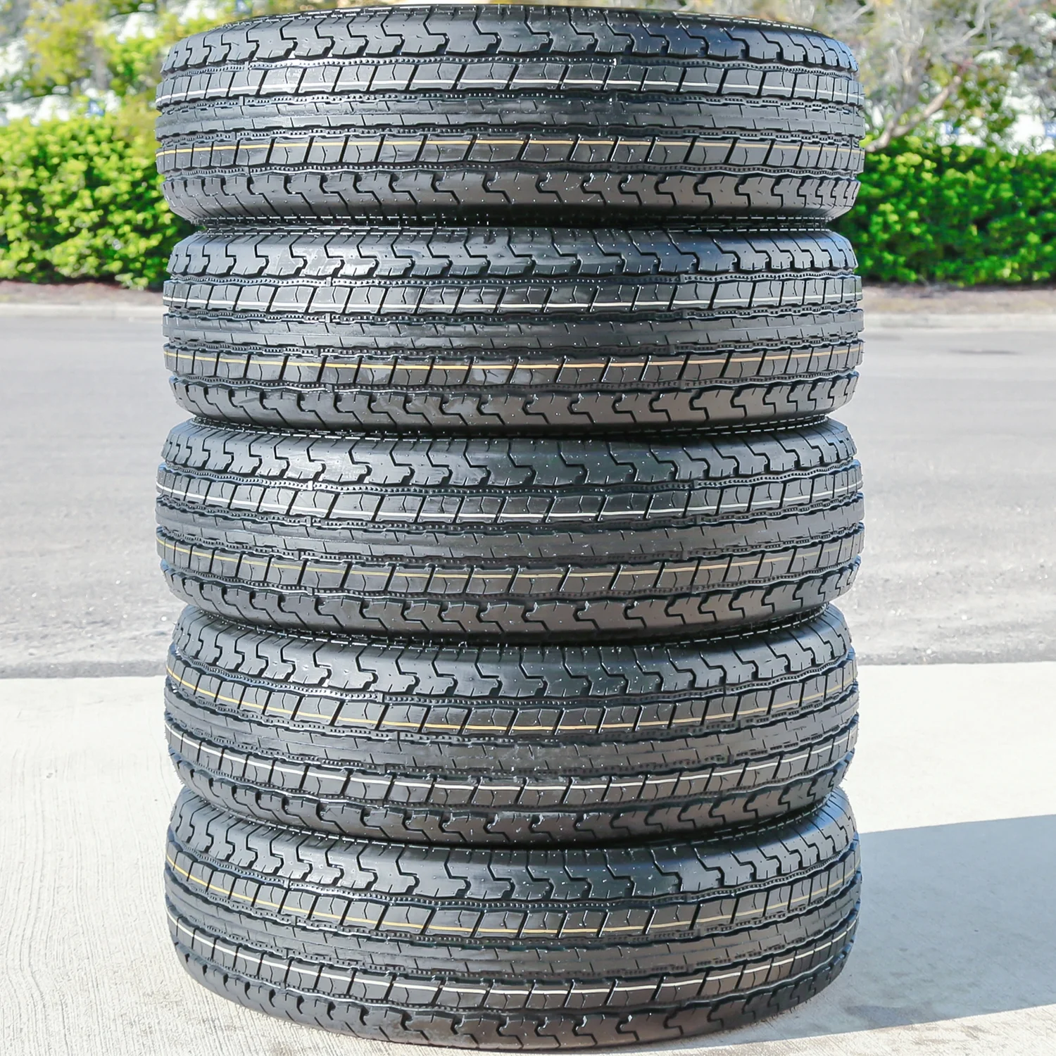 Set of 4 Roundrule ST Hikee Semi - Steel ST205/75R14 205/75R14 105/101 L D 8 Ply Trailer Tires