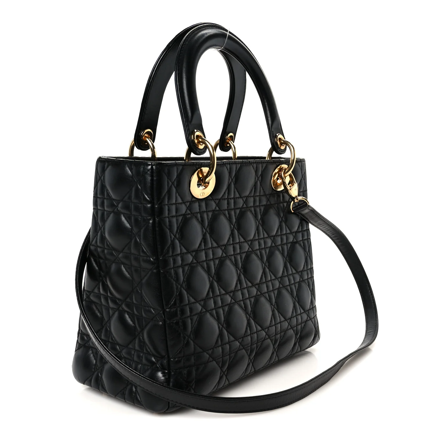 Lambskin Cannage Medium Lady Dior Black