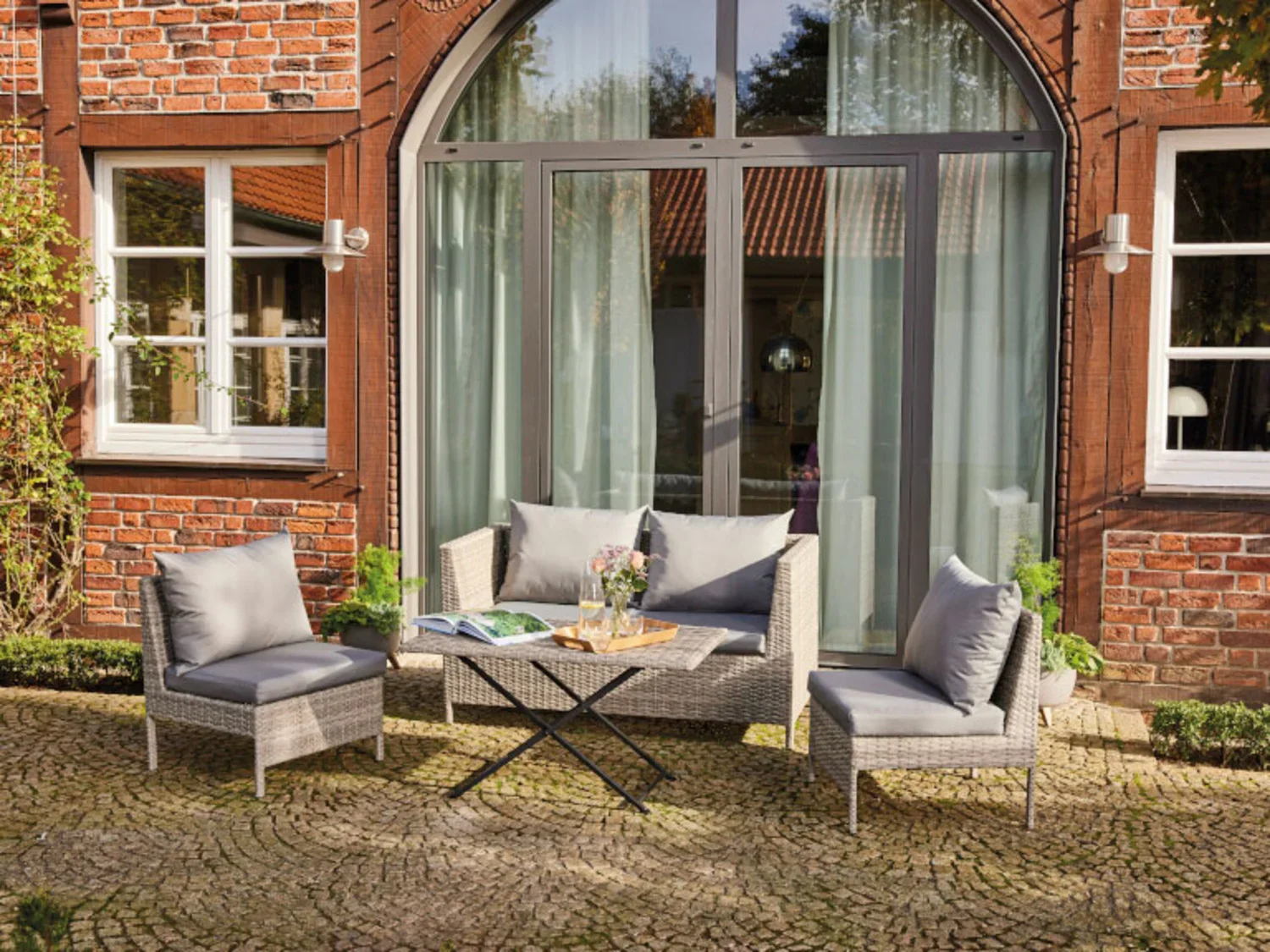 Gardamo Ensemble de jardin Vigo Lounge, 4 pices, gris