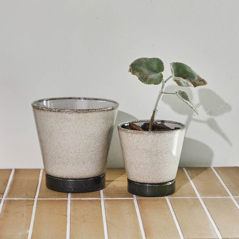 Lima blomsterpotte 2 stk beige/grønn
