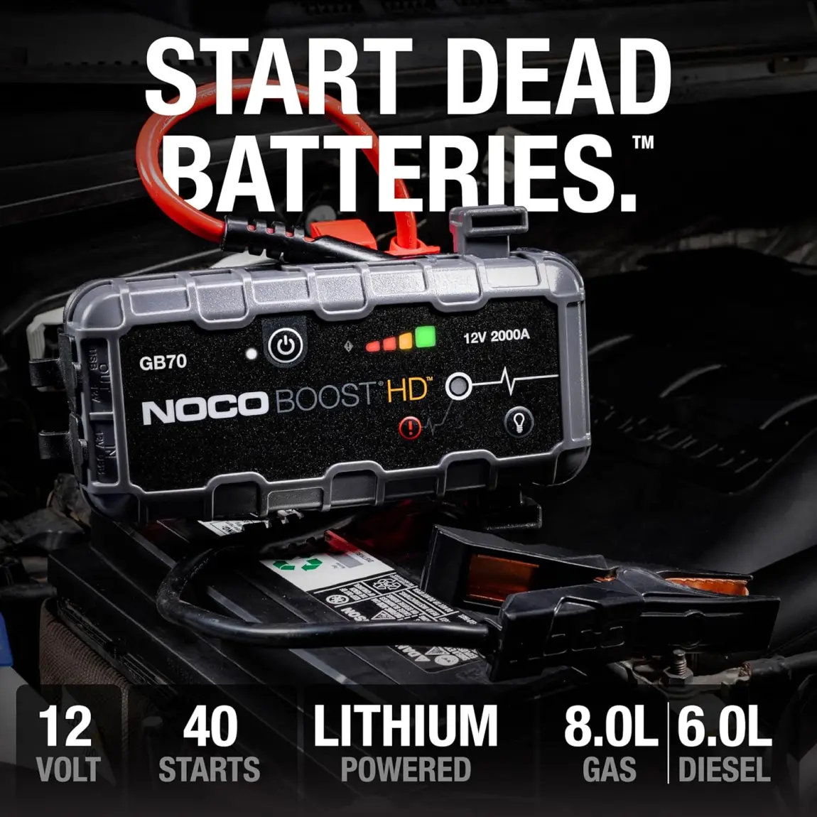 NOCO Boost XL GB50 1500 A 12 V Démarreur de batterie de voiture au lithium ultra-sécurisé