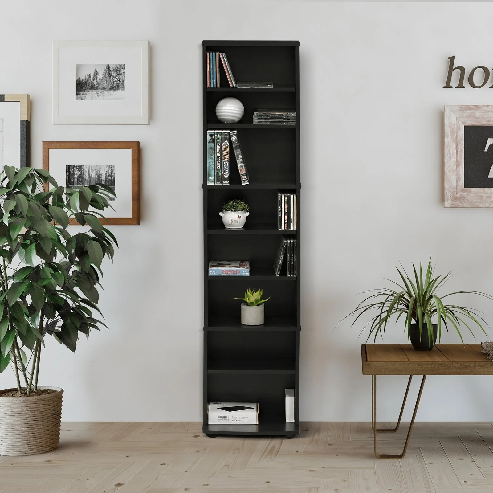 JAYA Space Saving Multimedia Storage Tower(Espresso) Image 2
