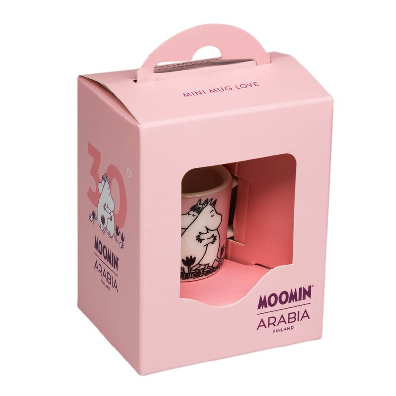 Mummikopp mini 3 cm Kjærlighet rosa gaveeske