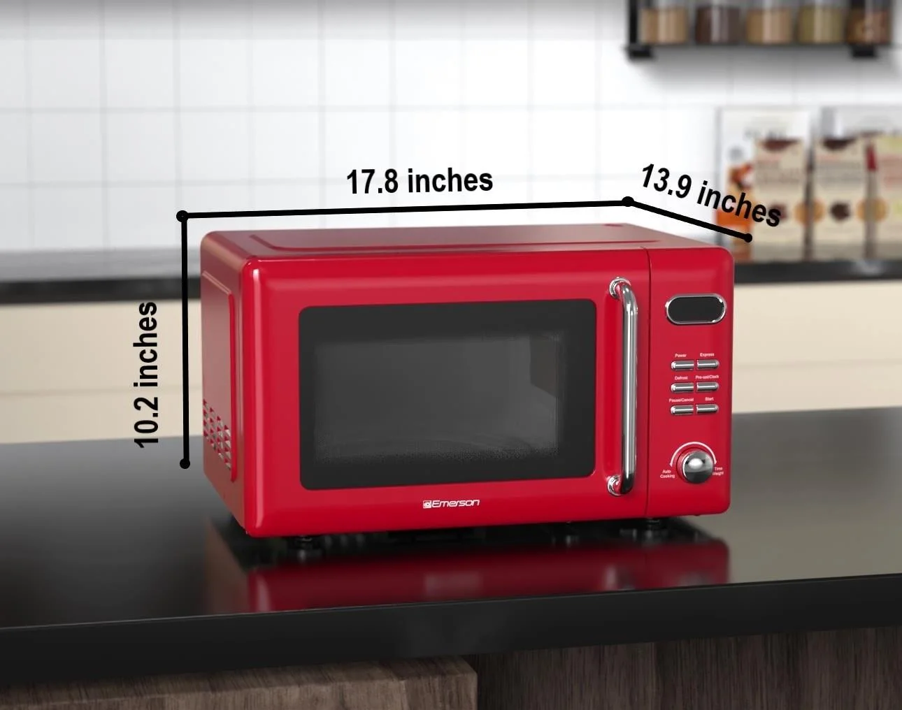 0.7 Cu Ft, 700W Red Retro Countertop Microwave Oven, MWR7020RD - Image 10