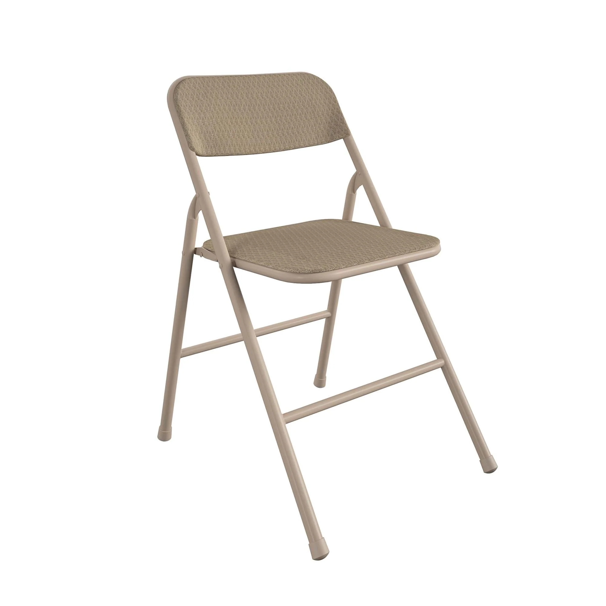 COSCO 5 - Piece Folding Dining Set with Card Table and 4 Fabric Padded Chairs, Tan