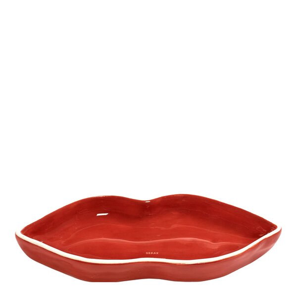 Les Objets Mouleversants serveringsfat Lips S 16x6x2 cm rød