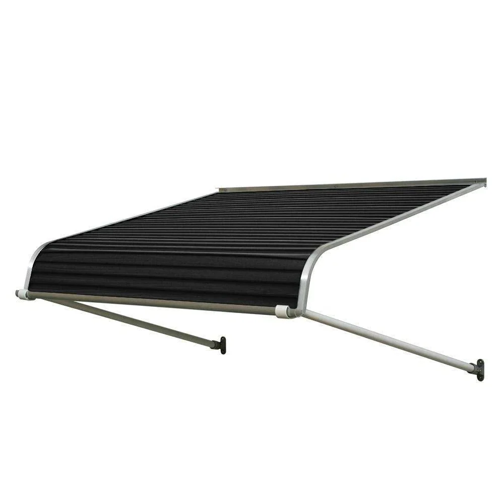 4 ft. 1100 Series Door Canopy Aluminum Awning (12 in. H X 42 in. D) in Black