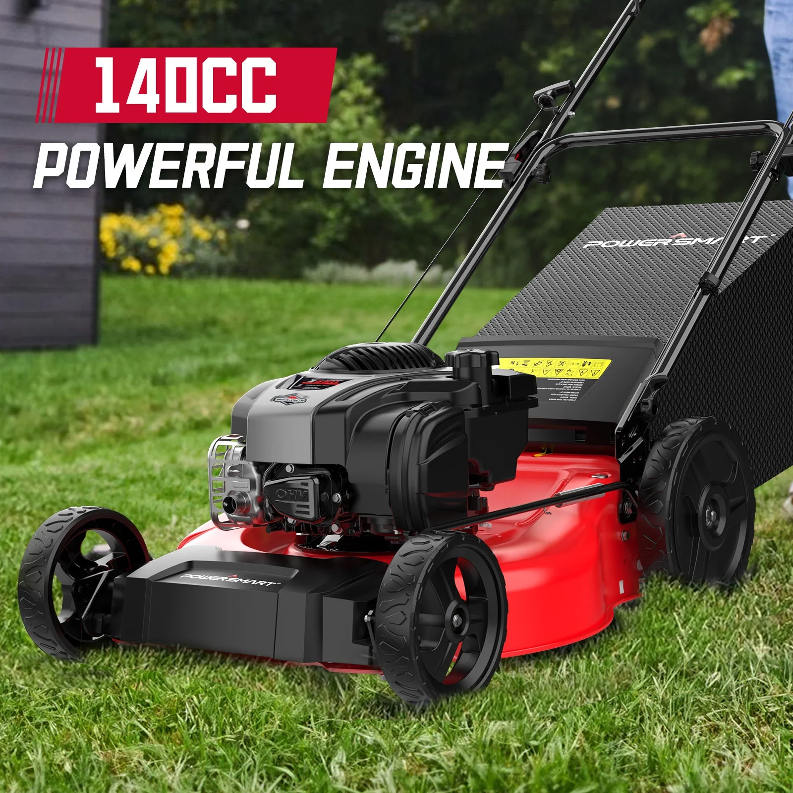 21-inch 140cc 4-Cycle BS Engine Gas Powered Push Walk-Behind Mower, 2-in-1 Bag - Image 6
