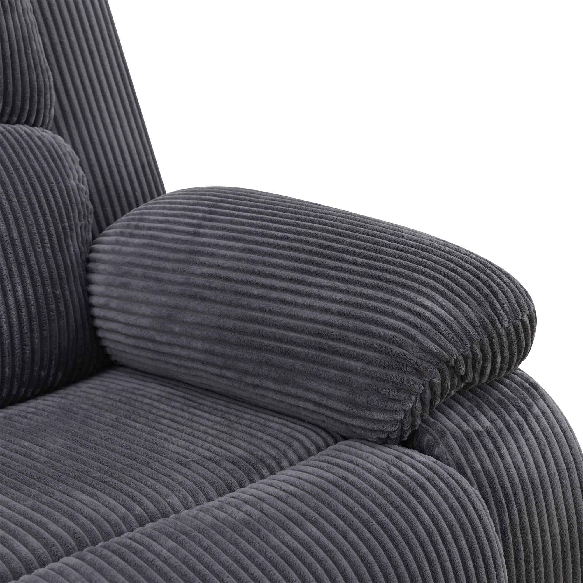 3-Piece Recliner Sofa Set, 6 Seat Sectional Couch with Cup HoldersStorage Console, Gray(Gray|Corduroy) - Image 10