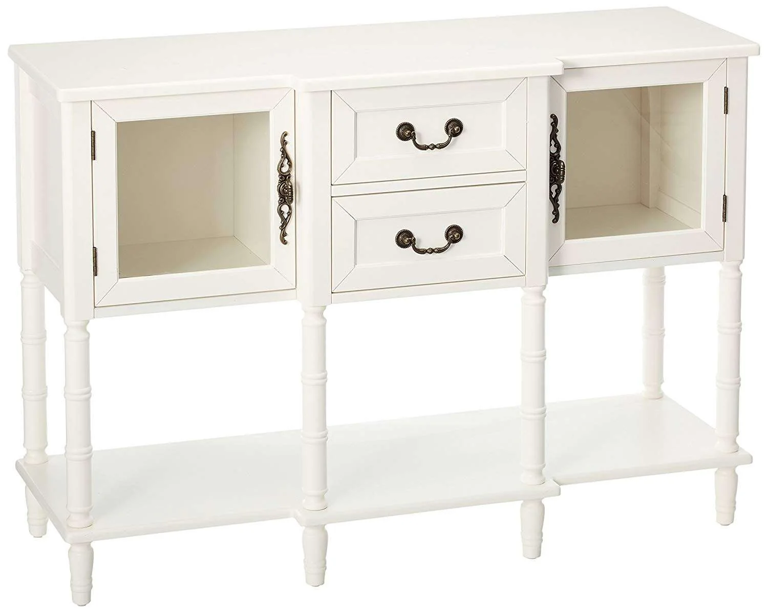 Wood Buffet Sideboard Cabinet Console Table, Cream White - Image 2