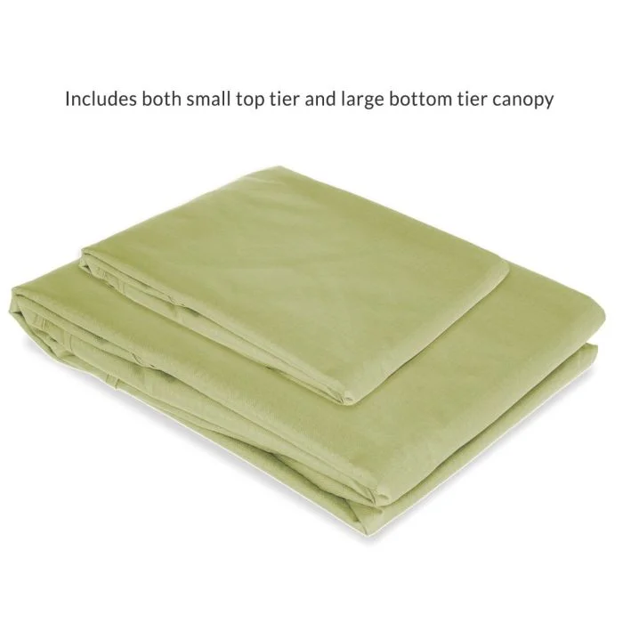 Garden Winds Custom Fit Replacement Canopy Top Cover Compatible with The Coleman 2000004407, 2000035727 13 x 13 Two Tiered Tent Eaved Shelter - Upgraded Performance RIPLOCK 350 Fabric - Sage